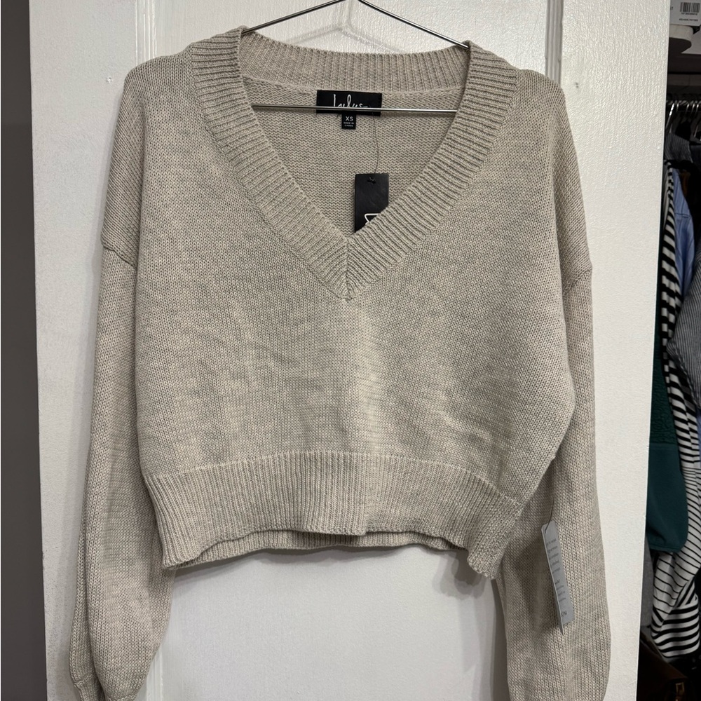 Nordstrom Beige V-Neck Sweater